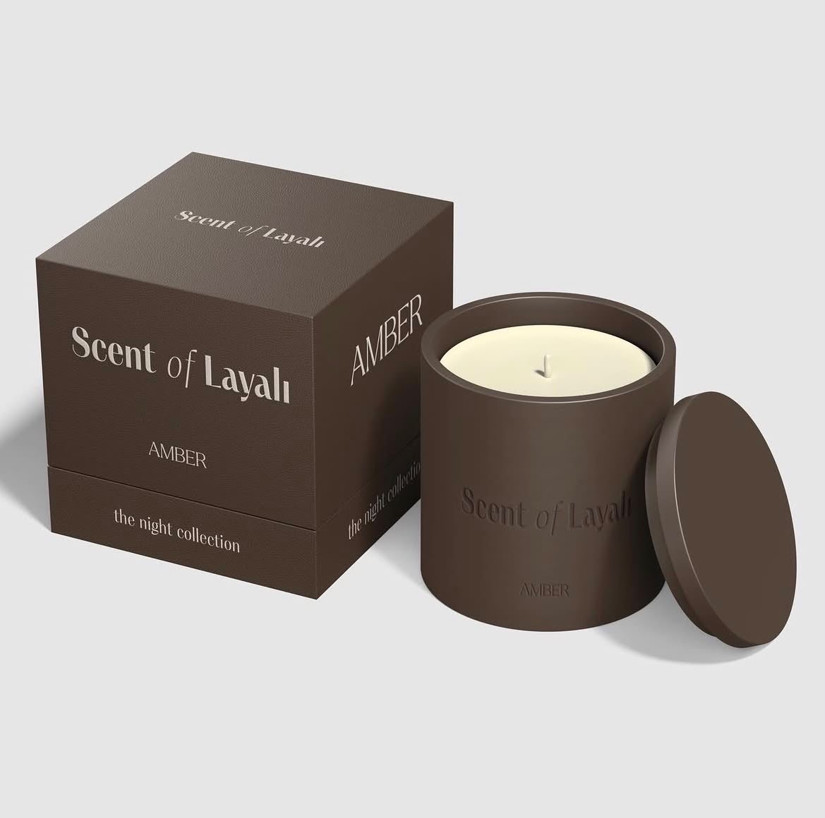 Scent of Layali geurkaars met verpakking